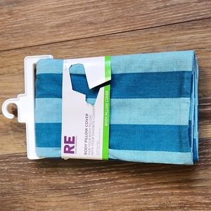 NWT Turquoise Stripe Body Pillow Cover